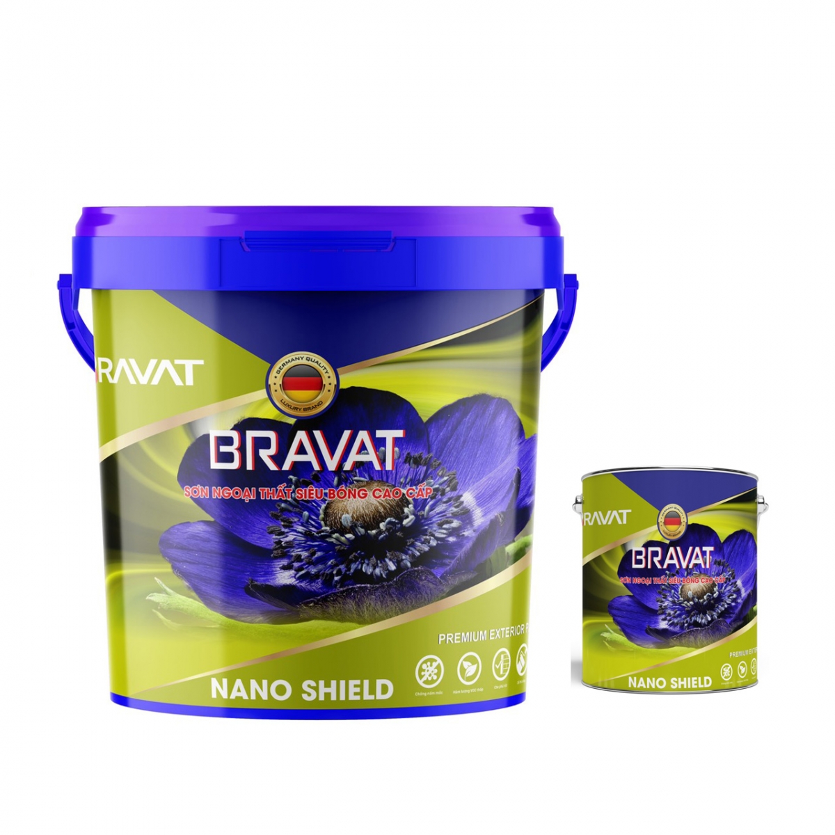 Sơn ngoại thất cao cấp Bravat Nano Shield