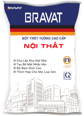 Bột Trét Tường Cao Cấp Bravat Nội Thất