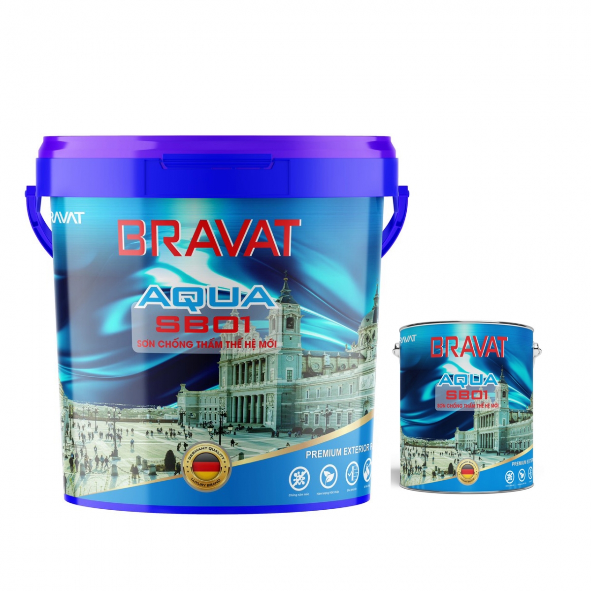 Sơn ngoại thất cao cấp Bravat Aqua SB01 Chống thấm thế hệ mới
